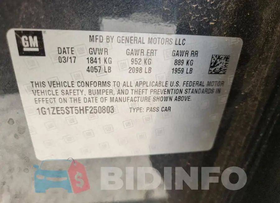 1G1ZE5ST5HF250803 Photo# 12
