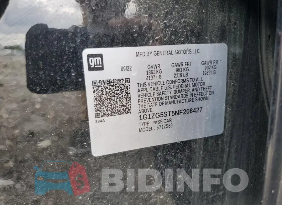 1G1ZG5ST5NF208427 Photo# 12