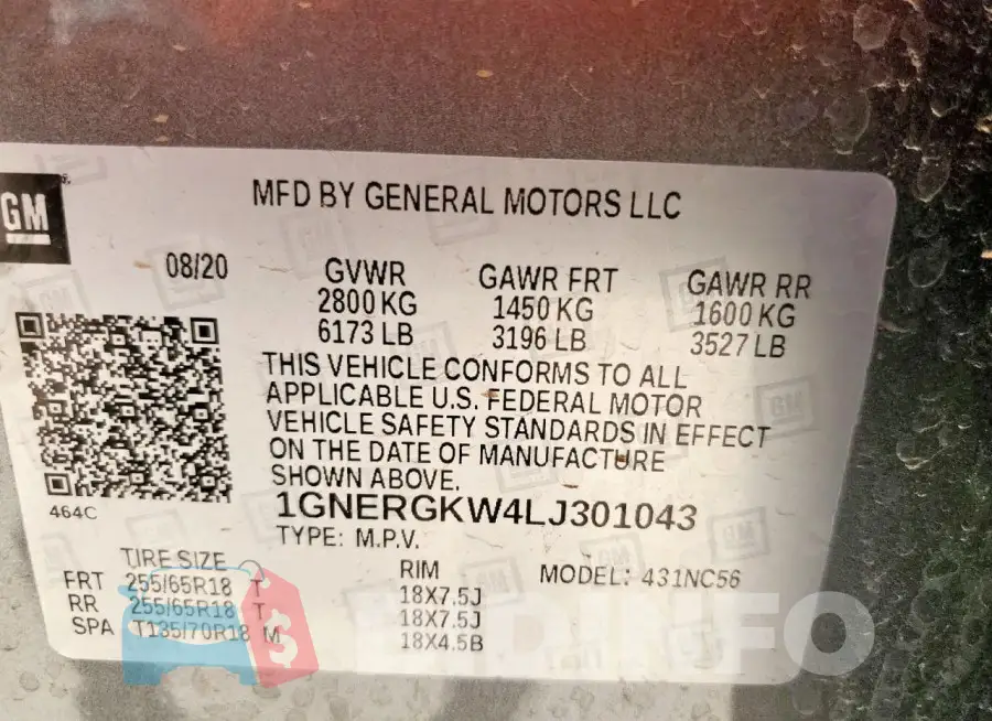 1GNERGKW4LJ301043 Photo# 13