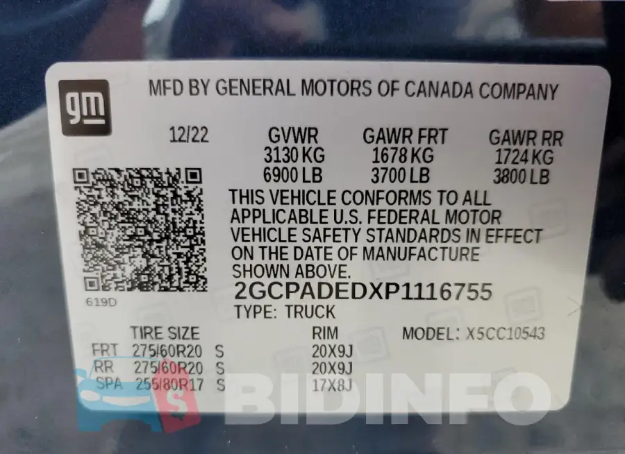 2GCPADEDXP1116755 Photo# 12