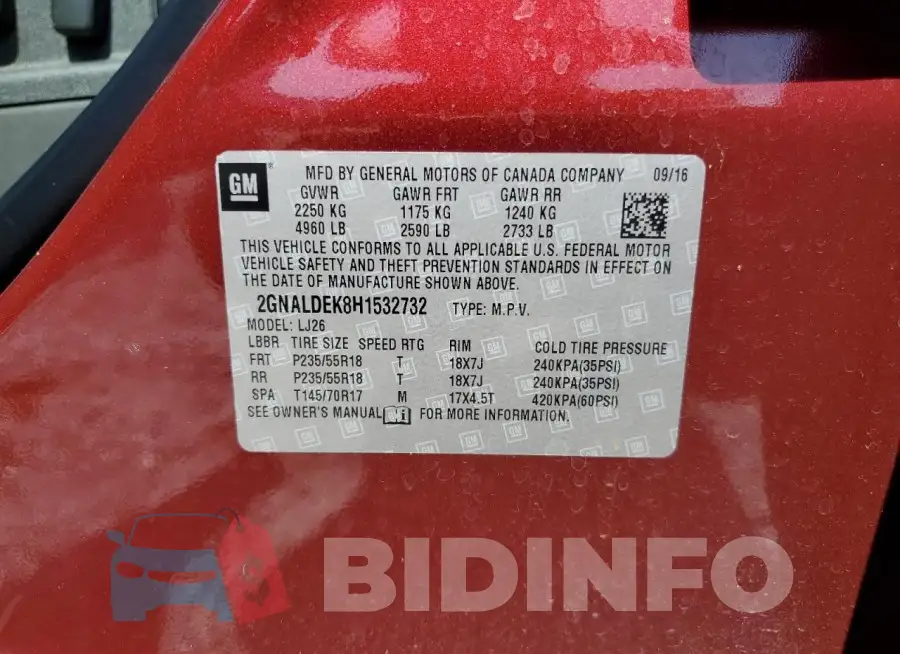 2GNALDEK8H1532732 Photo# 13