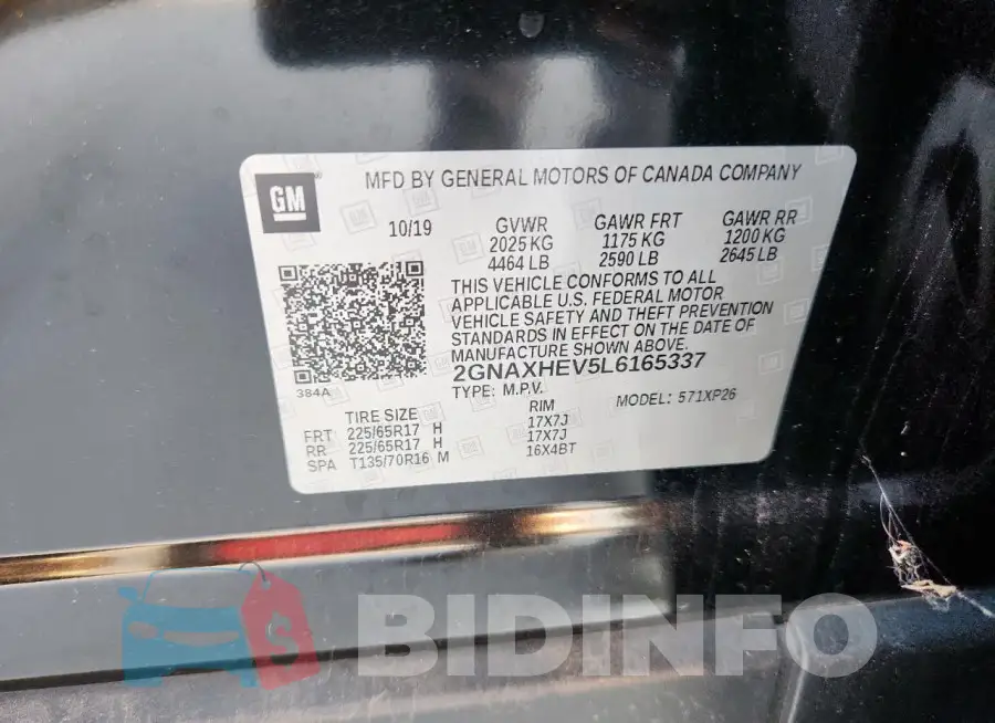 2GNAXHEV5L6165337 Photo# 12