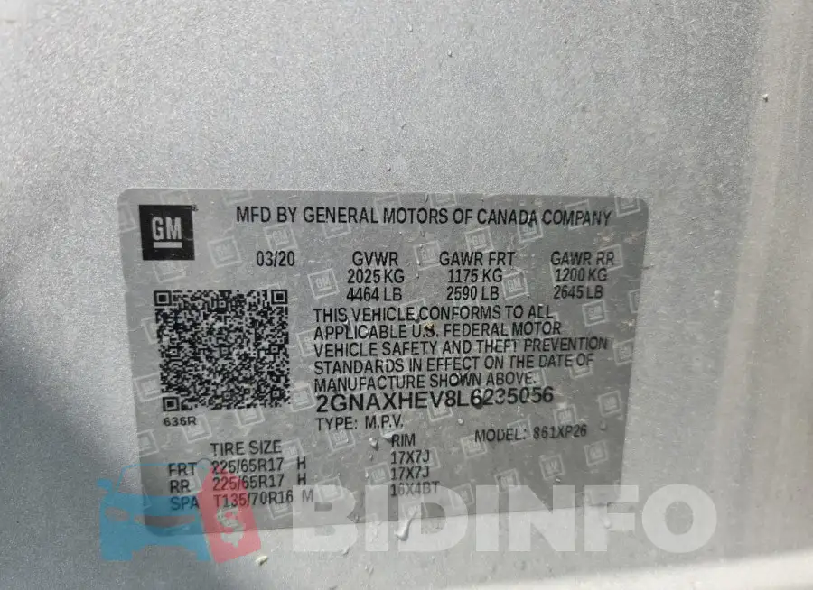 2GNAXHEV8L6235056 Photo# 12