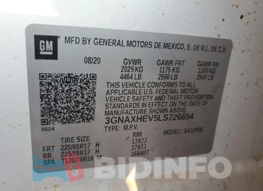 3GNAXHEV5LS726654 Photo# 13