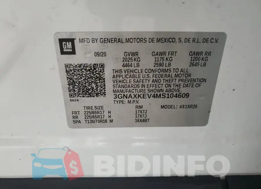 3GNAXKEV4MS104609 Photo# 13
