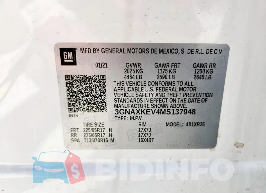 3GNAXKEV4MS137948 Photo# 13