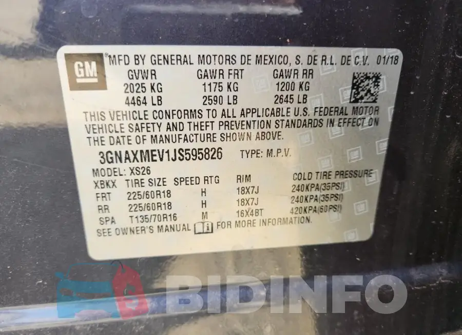 3GNAXMEV1JS595826 Photo# 14