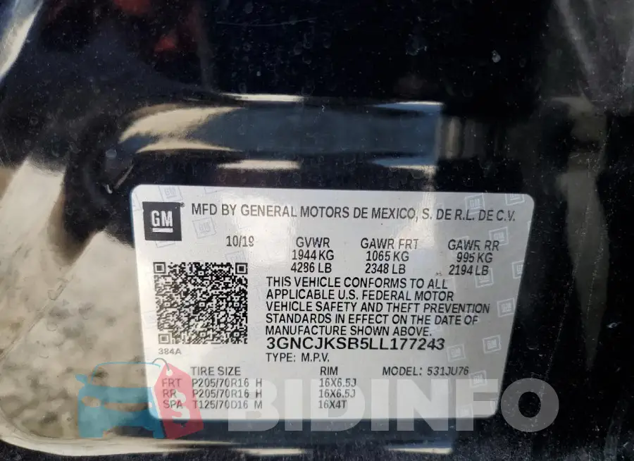 3GNCJKSB5LL177243 Photo# 13