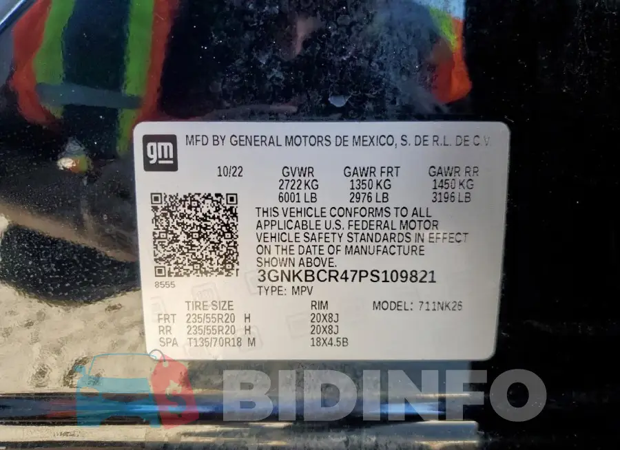 3GNKBCR47PS109821 Photo# 13