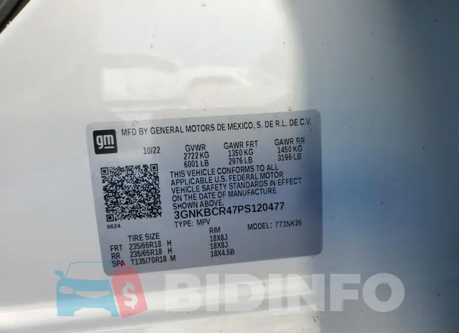 3GNKBCR47PS120477 Photo# 13
