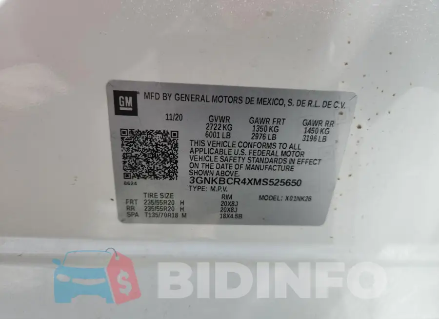 3GNKBCR4XMS525650 Photo# 13