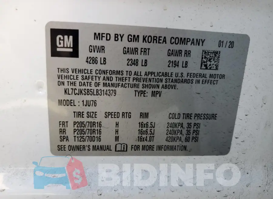 KL7CJKSB5LB314379 Photo# 13