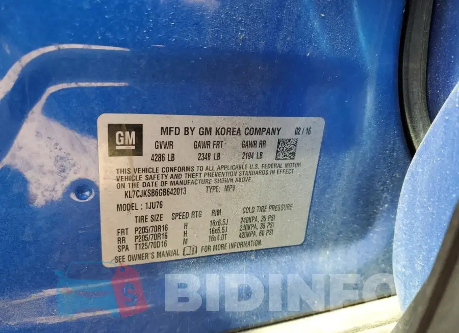 KL7CJKSB6GB642013 Photo# 13