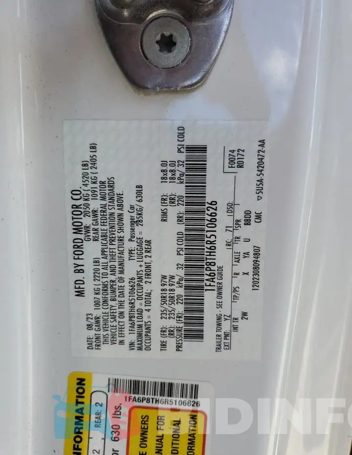 1FA6P8TH6R5106626 Photo# 13