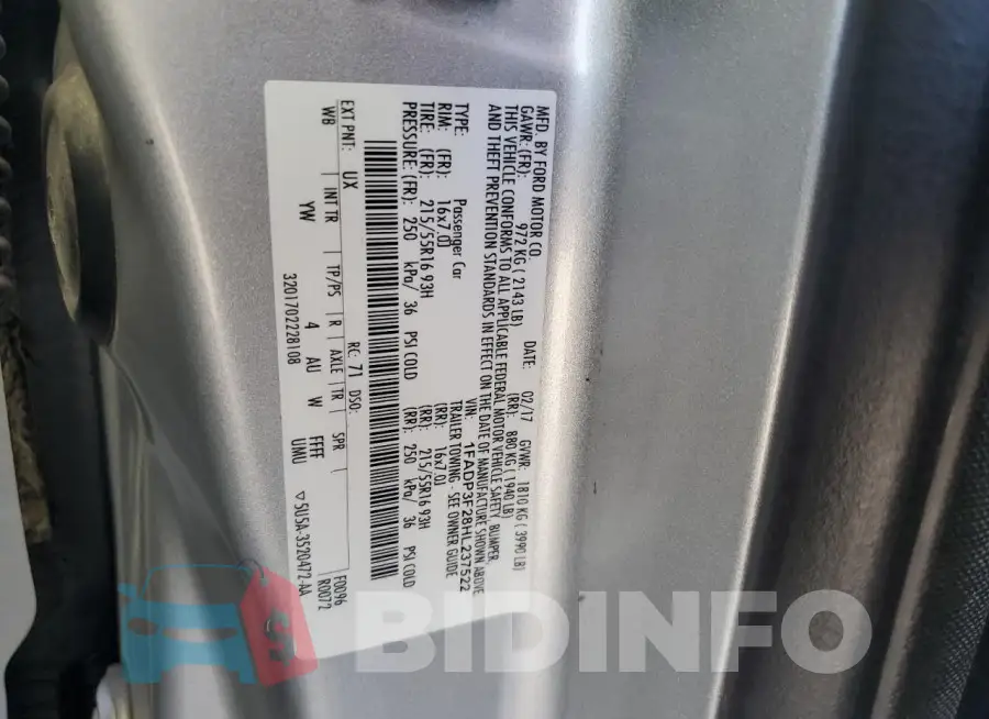 1FADP3F28HL237522 Photo# 12