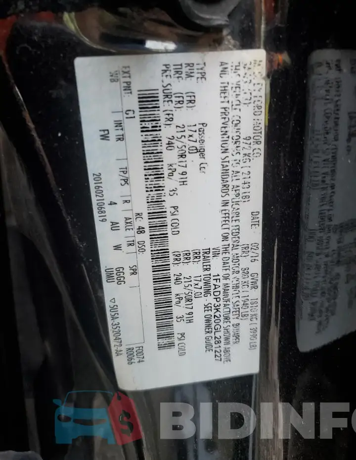 1FADP3K20GL281227 Photo# 12