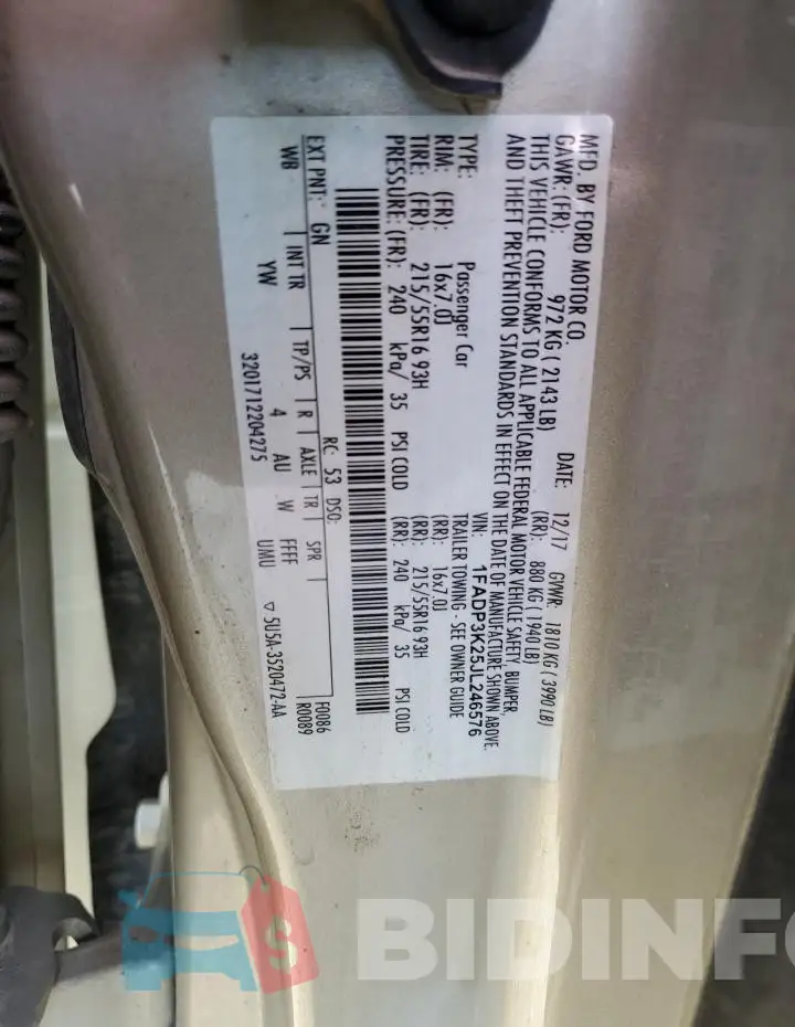1FADP3K25JL246576 Photo# 12