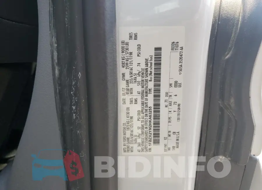 1FBZX2YM2HKA63255 Photo# 14