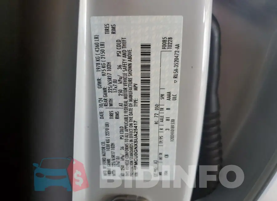 1FMCU0GNXSUA25417 Photo# 13