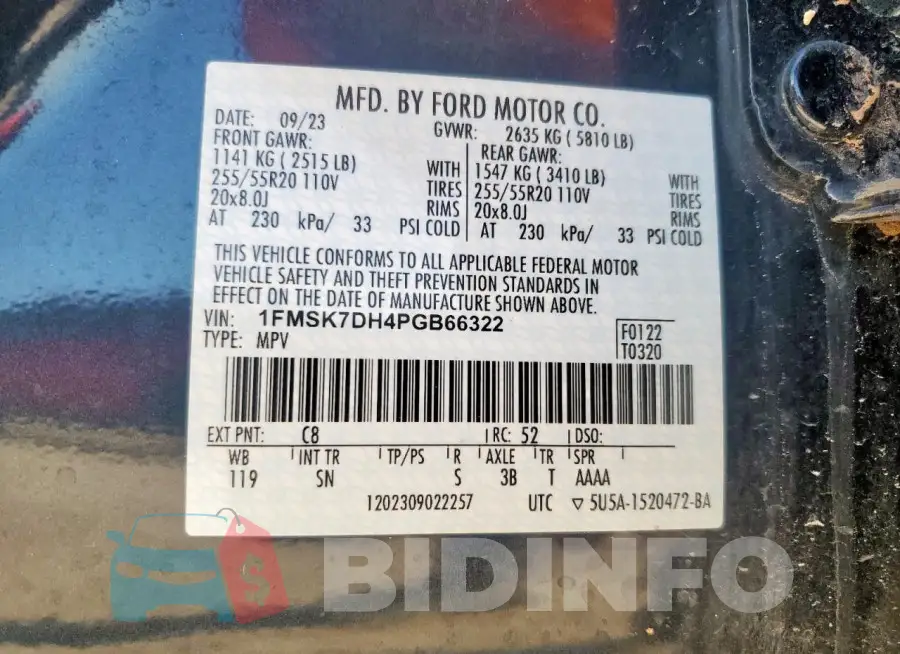 1FMSK7DH4PGB66322 Photo# 13