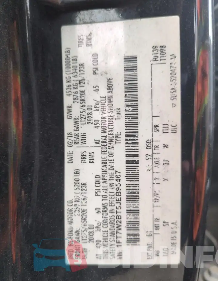 1FT7W2BT5JEB95467 Photo# 12