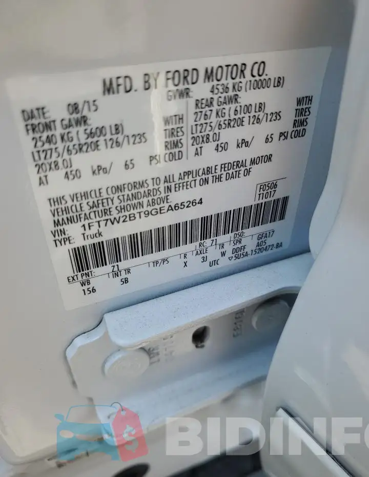 1FT7W2BT9GEA65264 Photo# 13