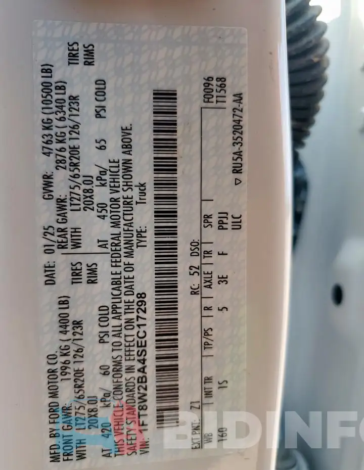 1FT8W2BA4SEC17298 Photo# 13