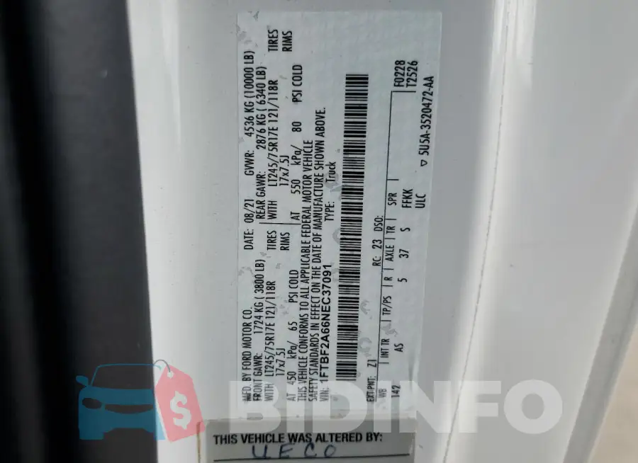 1FTBF2A66NEC37091 Photo# 12