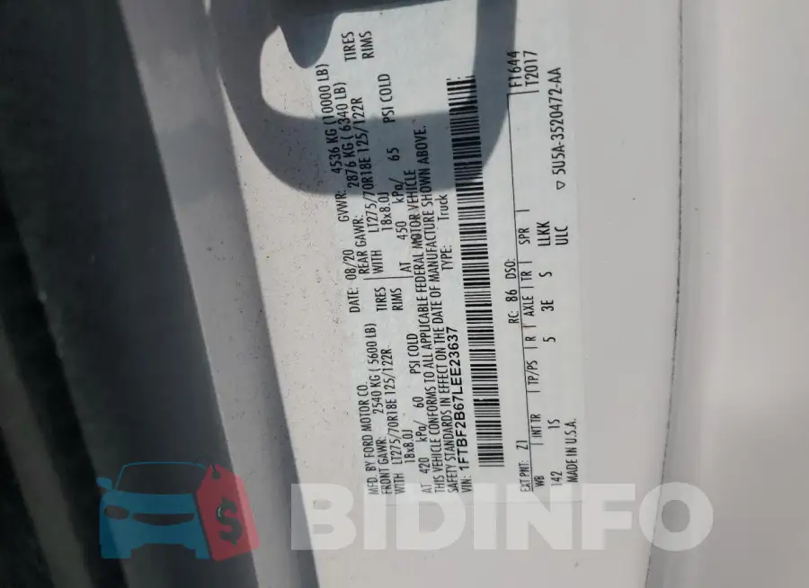 1FTBF2B67LEE23637 Photo# 12