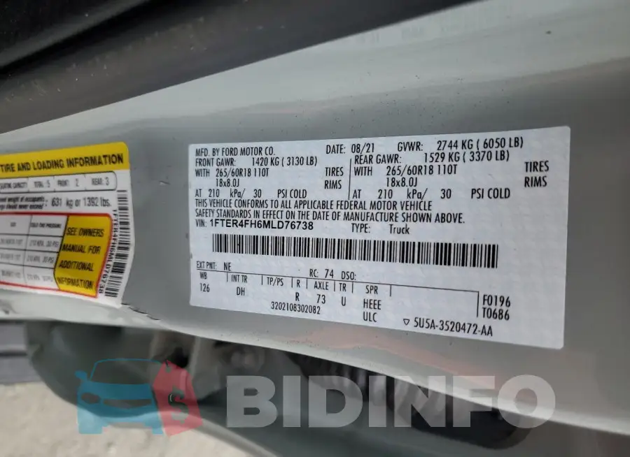 1FTER4FH6MLD76738 Photo# 12