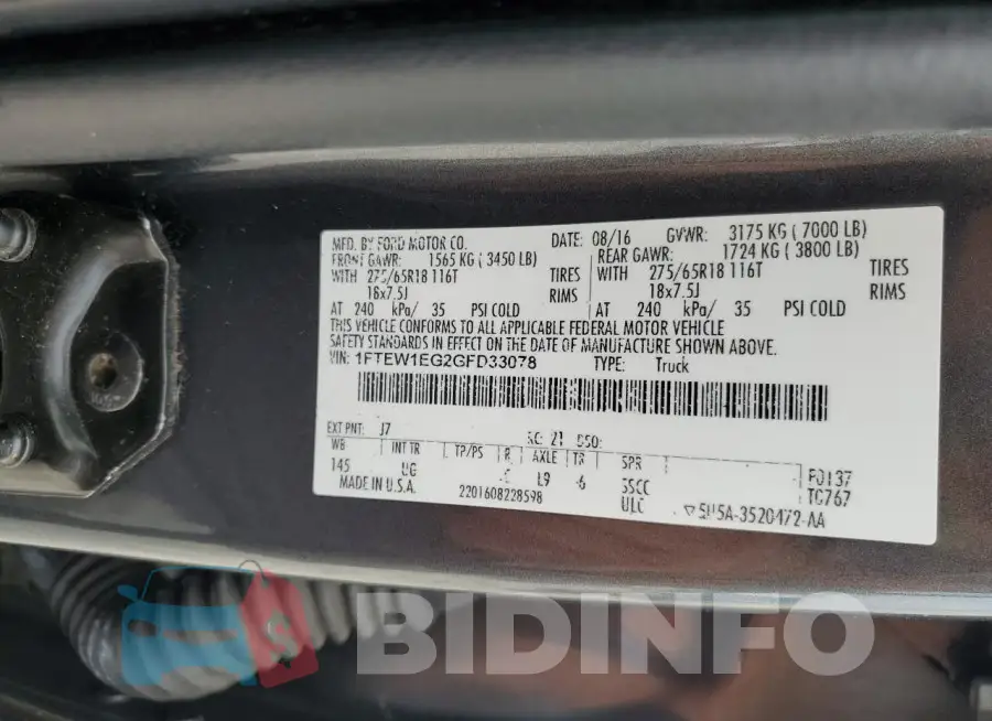 1FTEW1EG2GFD33078 Photo# 12