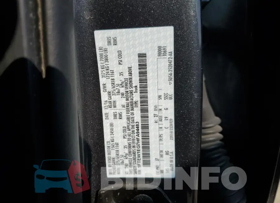 1FTEW1EG7HFA94483 Photo# 12