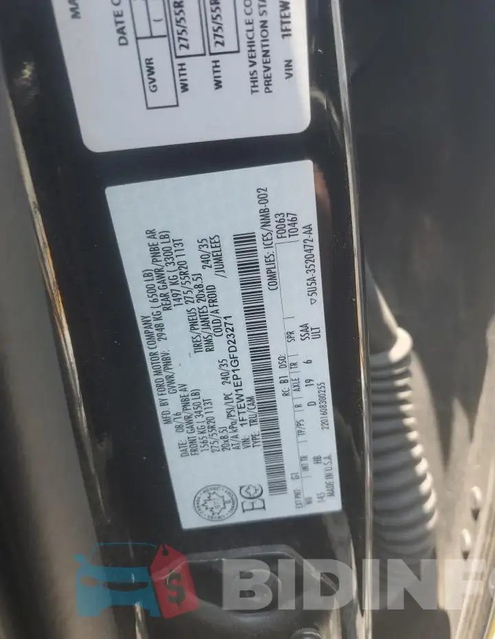 1FTEW1EP1GFD23271 Photo# 12