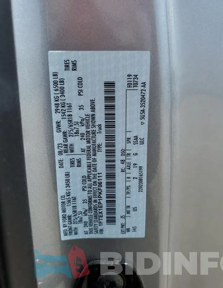1FTEX1EP1PKF06111 Photo# 12
