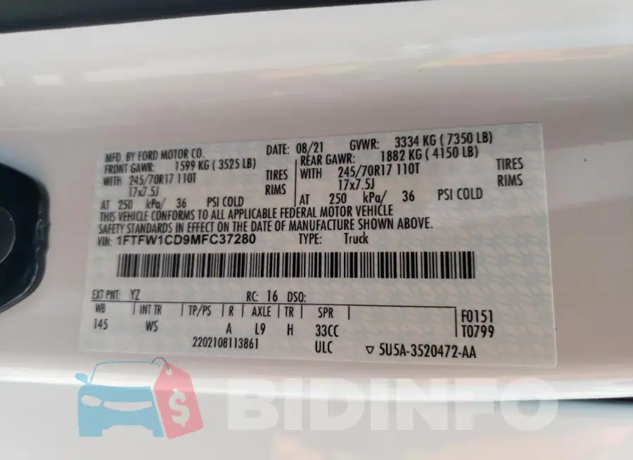 1FTFW1CD9MFC37280 Photo# 12