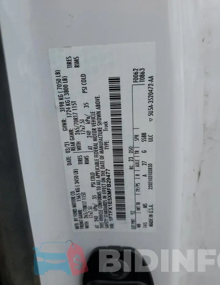 1FTFX1E5XMFB29477 Photo# 12