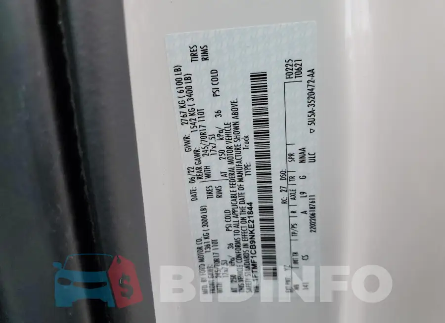 1FTMF1CB9NKE21844 Photo# 12