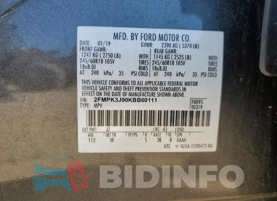 2FMPK3J90KBB60111 Photo# 12
