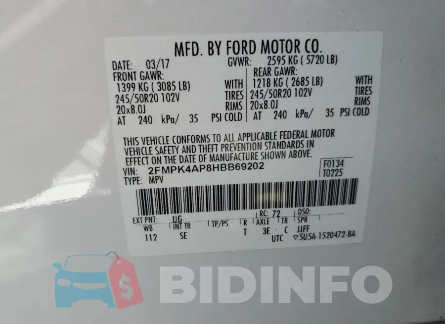 2FMPK4AP8HBB69202 Photo# 13