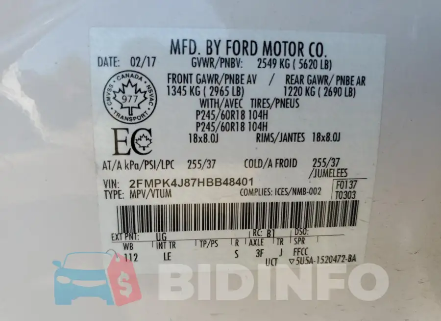 2FMPK4J87HBB48401 Photo# 12