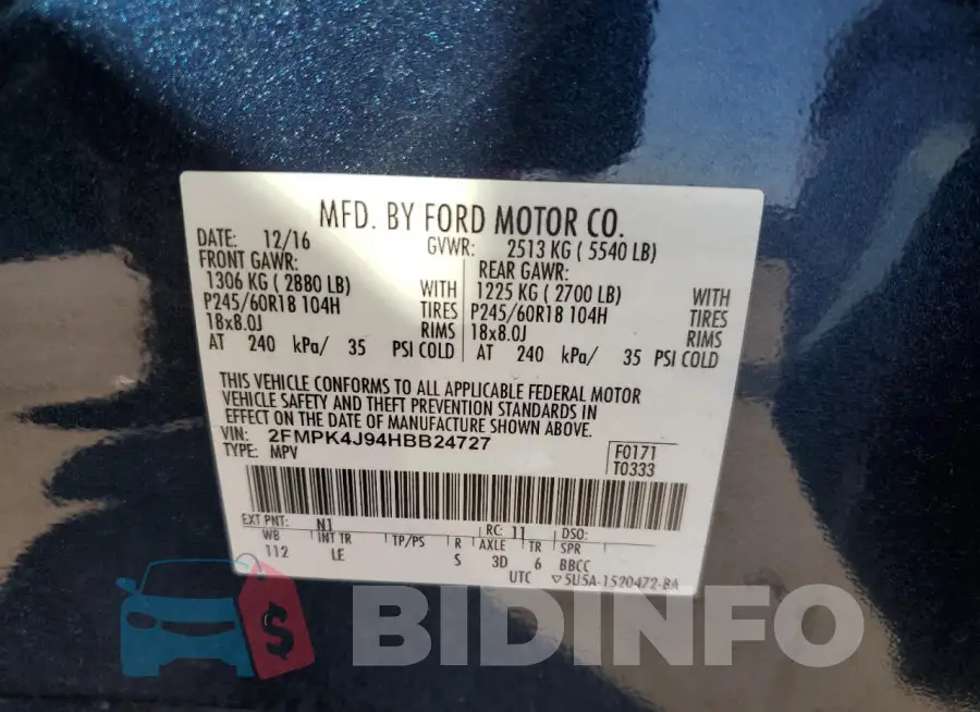 2FMPK4J94HBB24727 Photo# 13