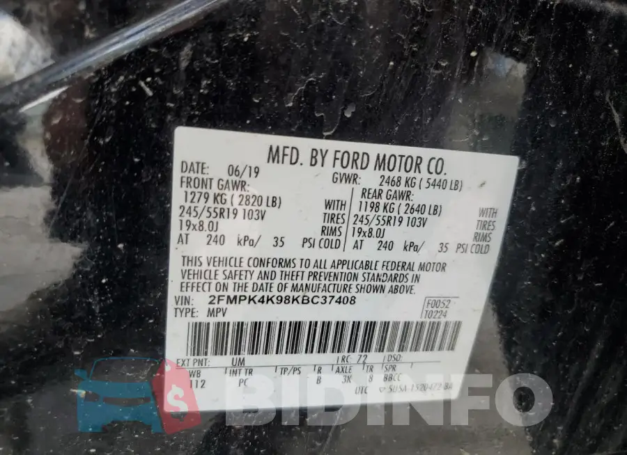 2FMPK4K98KBC37408 Photo# 13