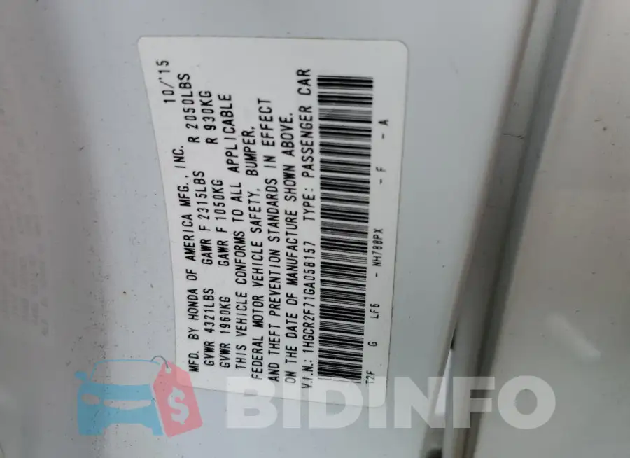 1HGCR2F71GA058157 Photo# 13