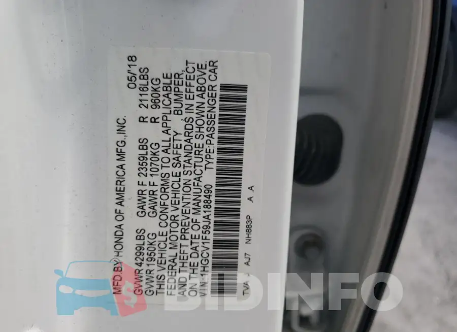 1HGCV1F59JA188490 Photo# 13