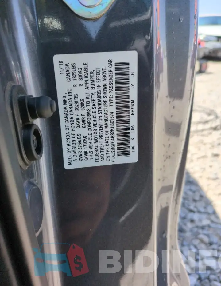 2HGFC4B82KH301574 Photo# 12