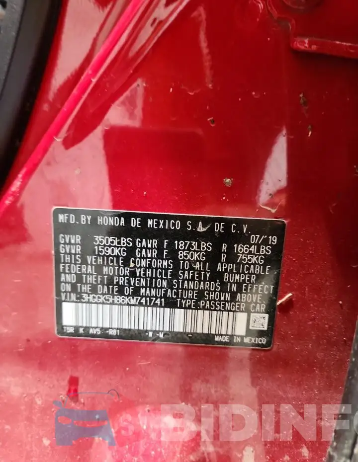 3HGGK5H86KM741741 Photo# 12
