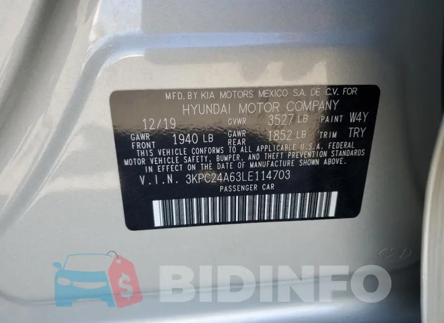 3KPC24A63LE114703 Photo# 12