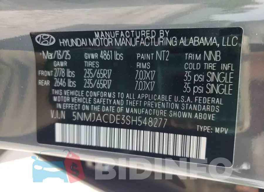 5NMJACDE3SH548277 Photo# 13