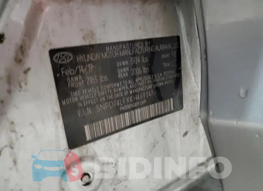 5NPD74LFXKH469347 Photo# 12