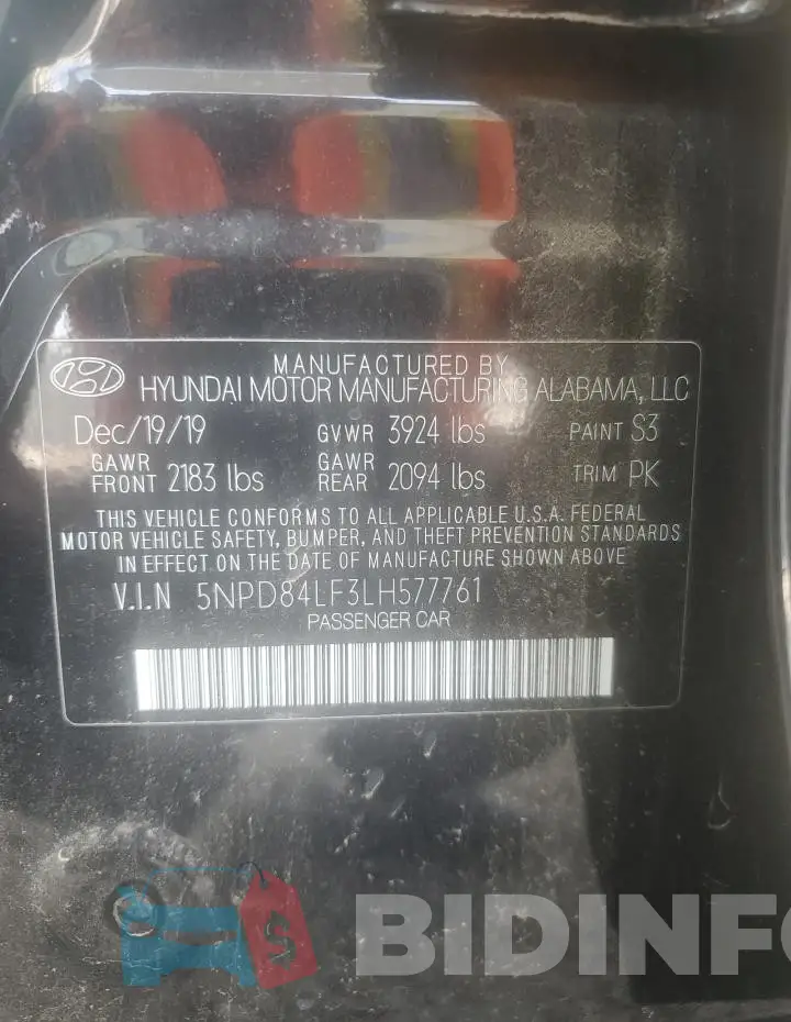 5NPD84LF3LH577761 Photo# 12